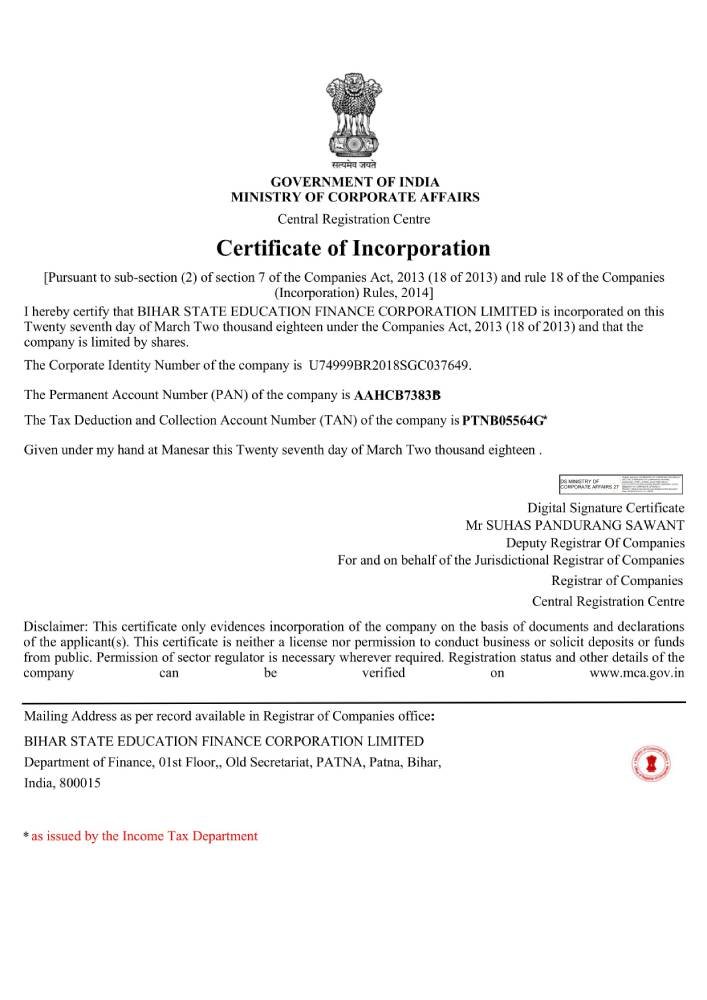 certificate